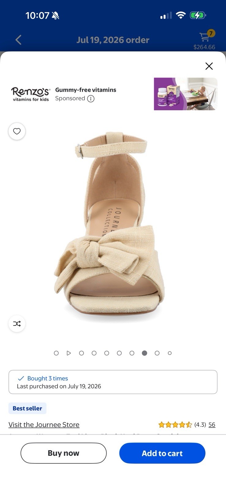 🌸NIB Journee Womens Zevi Linen Block Heel Dress Sandal Arch Support Comfort 11