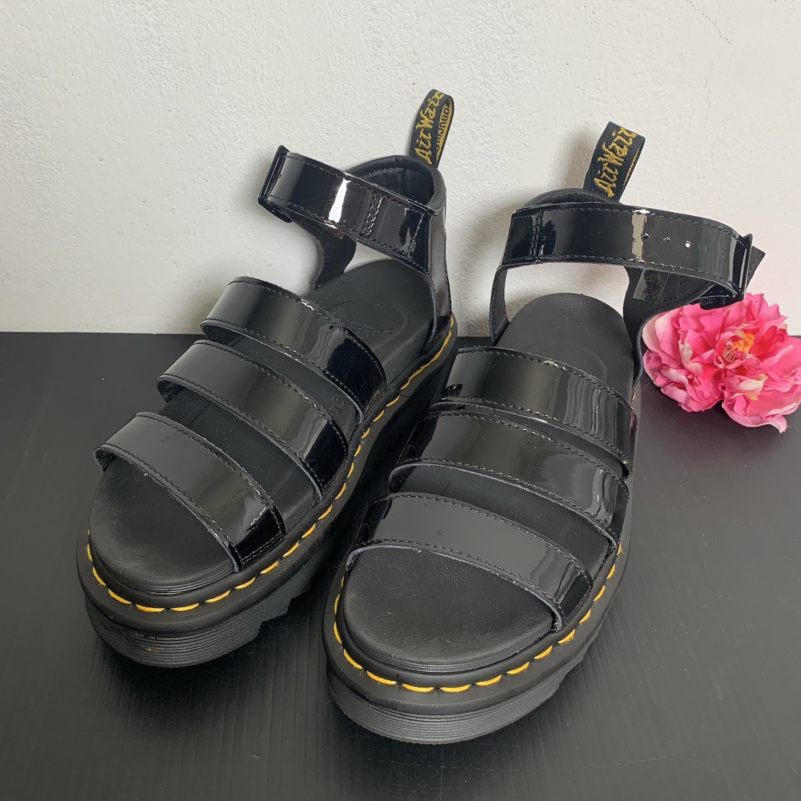 Dr. Martens – Blaire Patent Leather Platform Sandals Black – Size: US 7 L