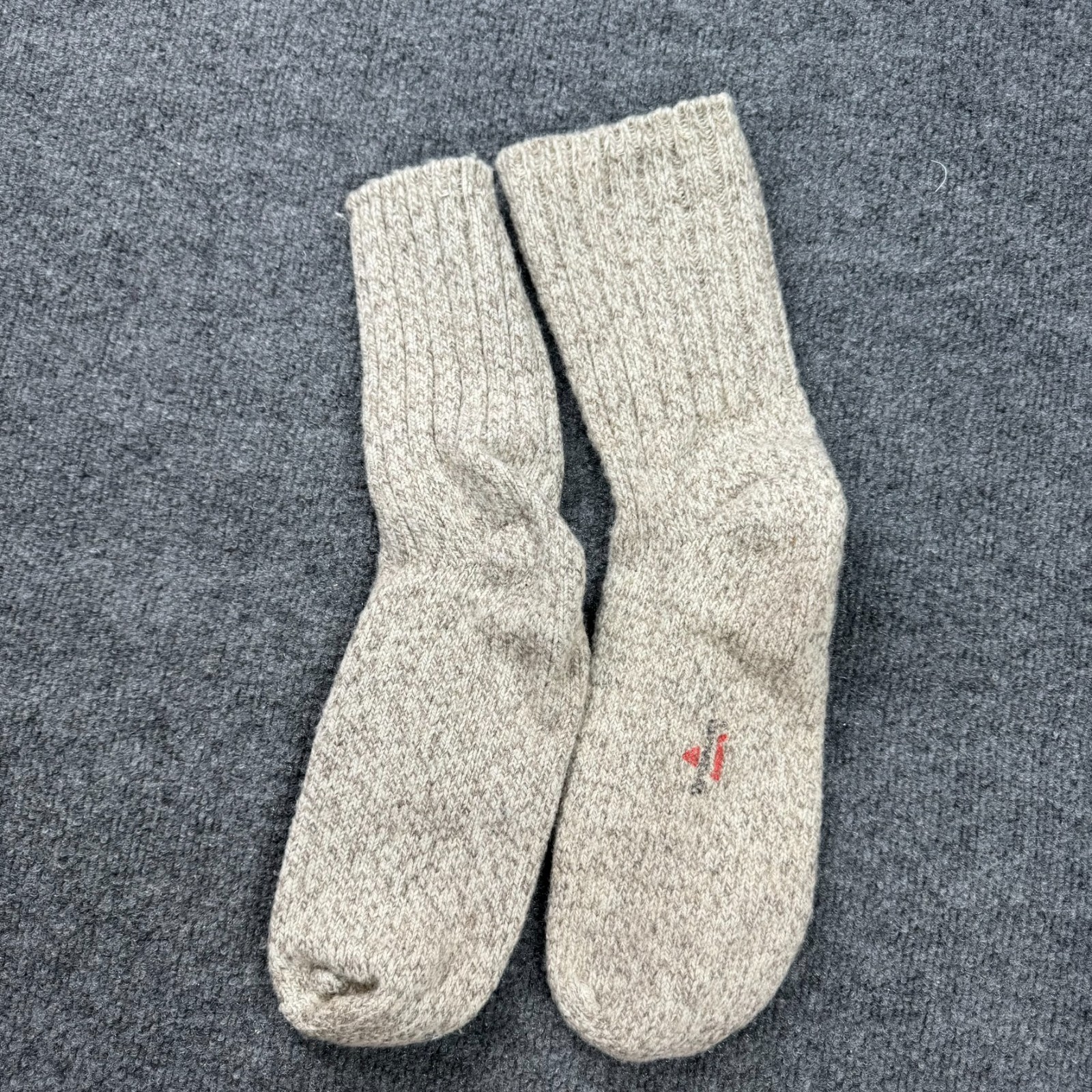 Cozy Woolen sleepers Blend Ribbed Knit Crew Socks Oatmeal Tan Unisex One Size