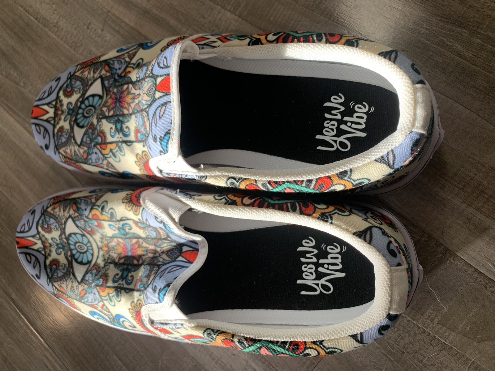 Yes We Vibe Women’s MANDALA AND HAMSA HAND Slip On Shoes 11