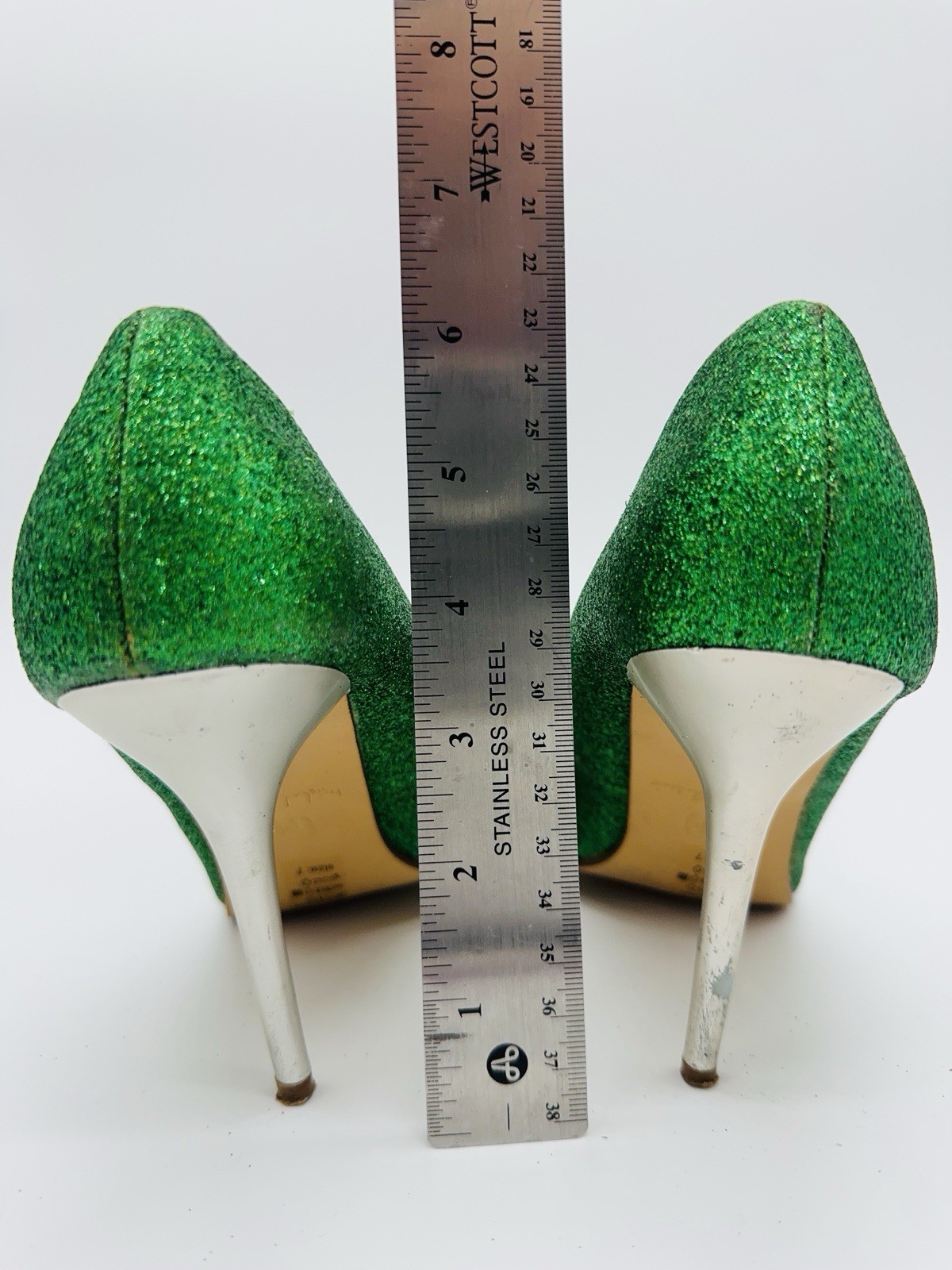 Michael Antonio Women’s WICKED Green Glitter Heels Pointed Toe Sz 7 Costume
