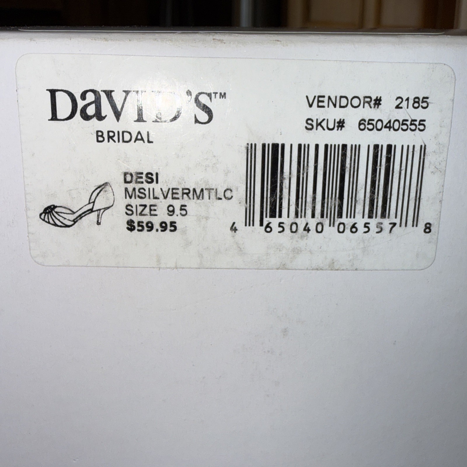 David’s Bridal Metallic Silver Desi Pumps Size 9 1/2 New With Box