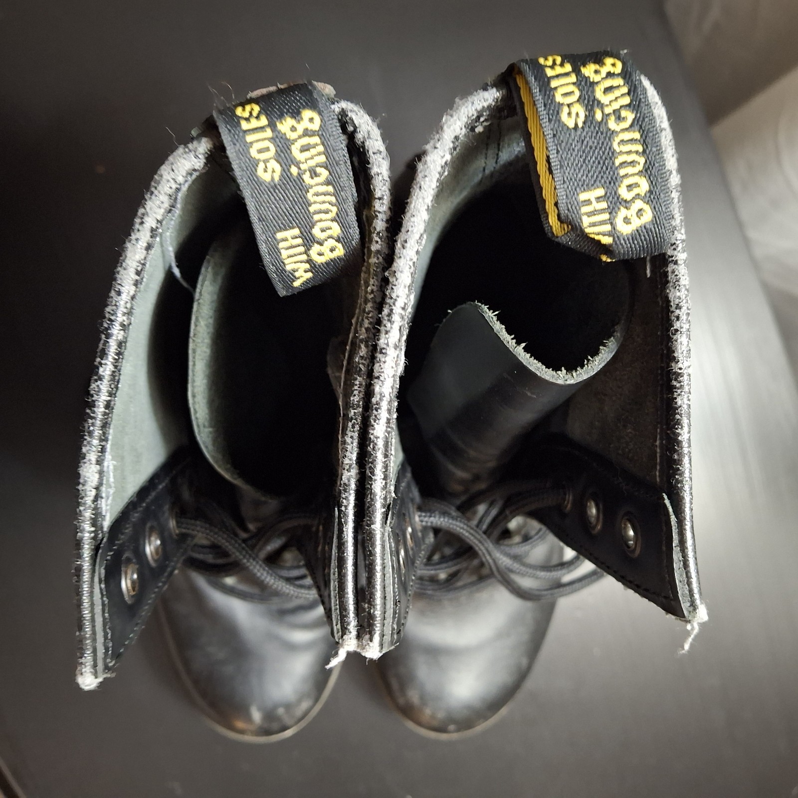 Dr. Martens Darcie Black Leather heel boots size 7 Y2K Goth Grunge