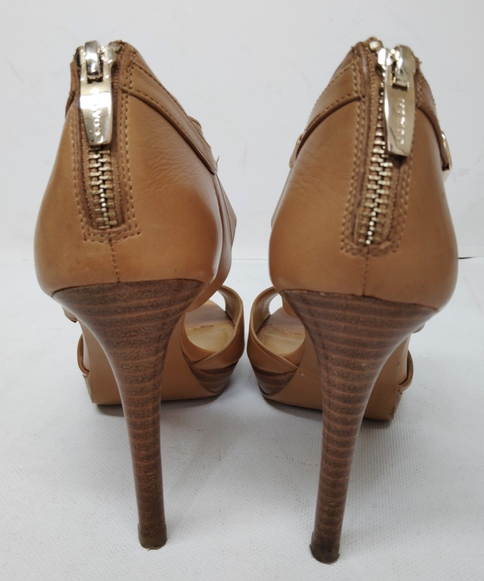 $188 COACH 7 B Pumps Wexwood Leather/Mat Calf Ankle Strap D-Orsay Stiletto