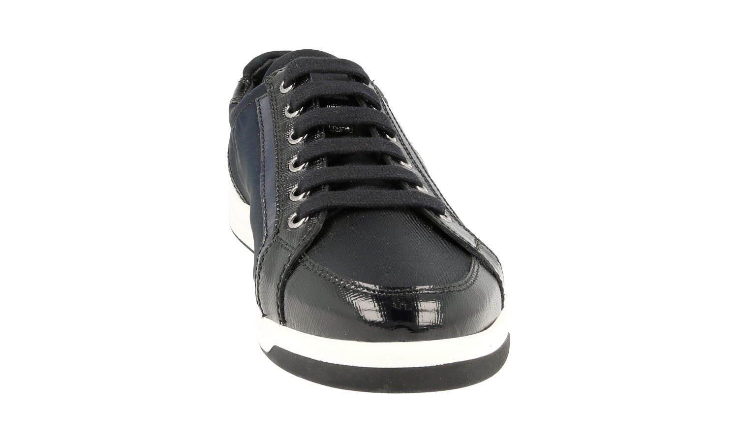 PRADA Leather Nylon Downtown Sneakers 3E5892 Black White NEW – US 6.5 EU 36,5