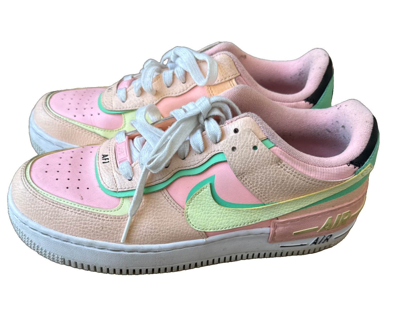 Nike Women’s Air Force 1 Shadow ‘Arctic Punch Barely Volt’ CU8591-601 Size 10