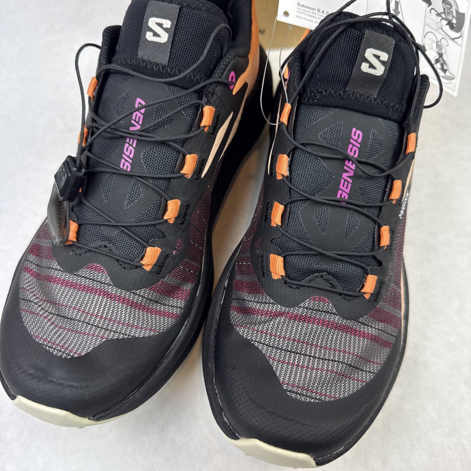Salomon Trail Running Shoes Women Genesis Size 7 EU 38 2/3 Black Peach Pink NWT