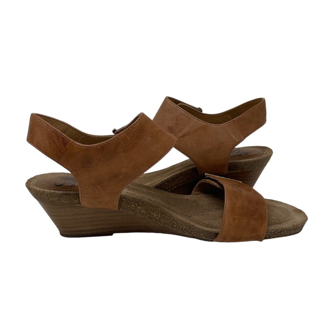 Sofft Verdi II Adjustable Leather Wedge Sandals Size 9M Boho Chic Coastal Casual