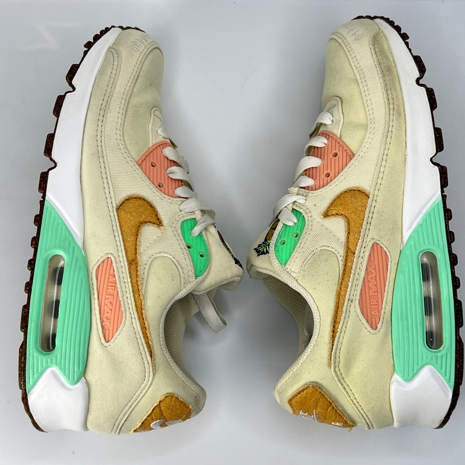 Nike Air Max 90 Happy Pineapple Coconut Milk Green Glow DC5211-100 Womens 8.5