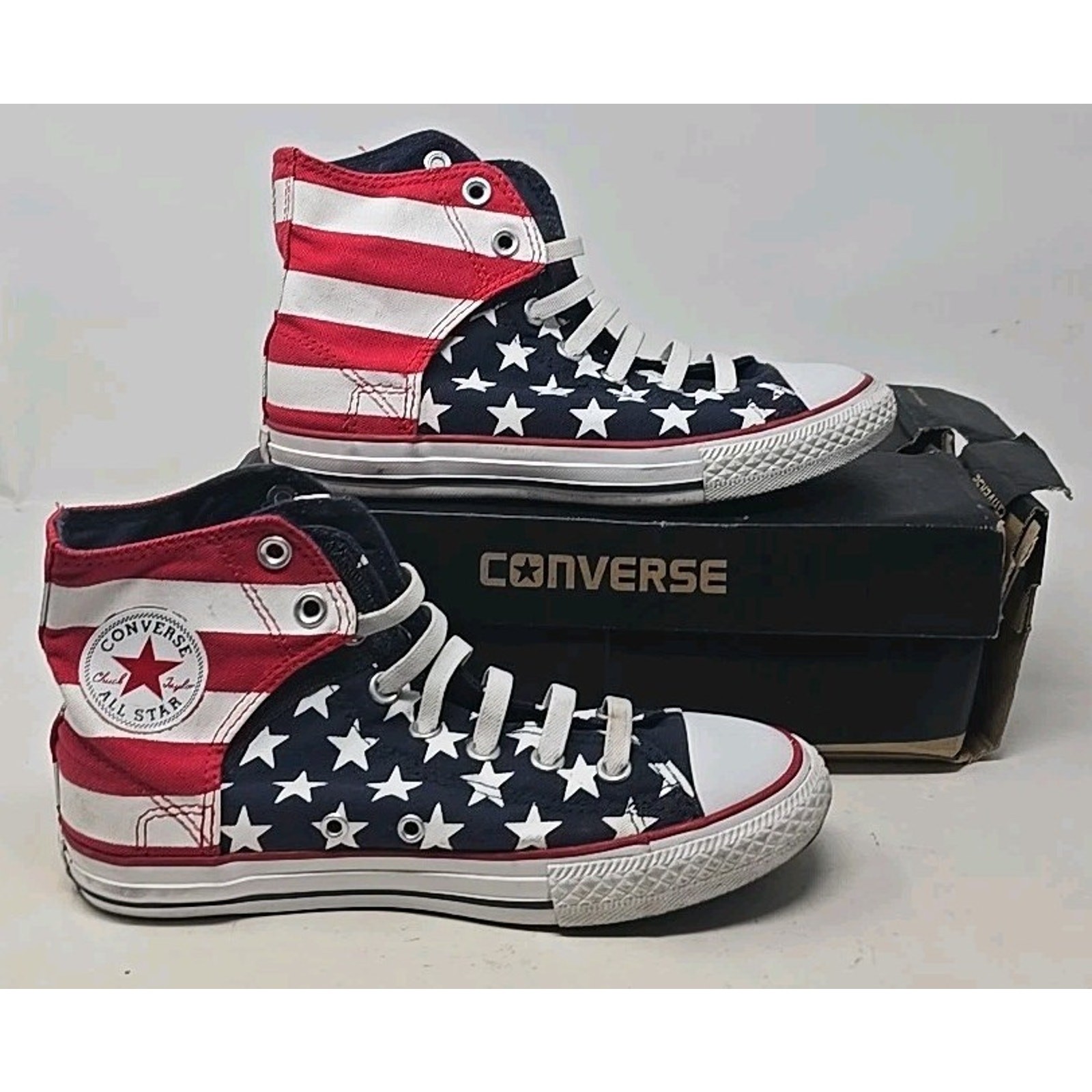 Converse American Flag Stars N Stripes Chuck Taylor Hi Top Wmn Slipon Sneakers