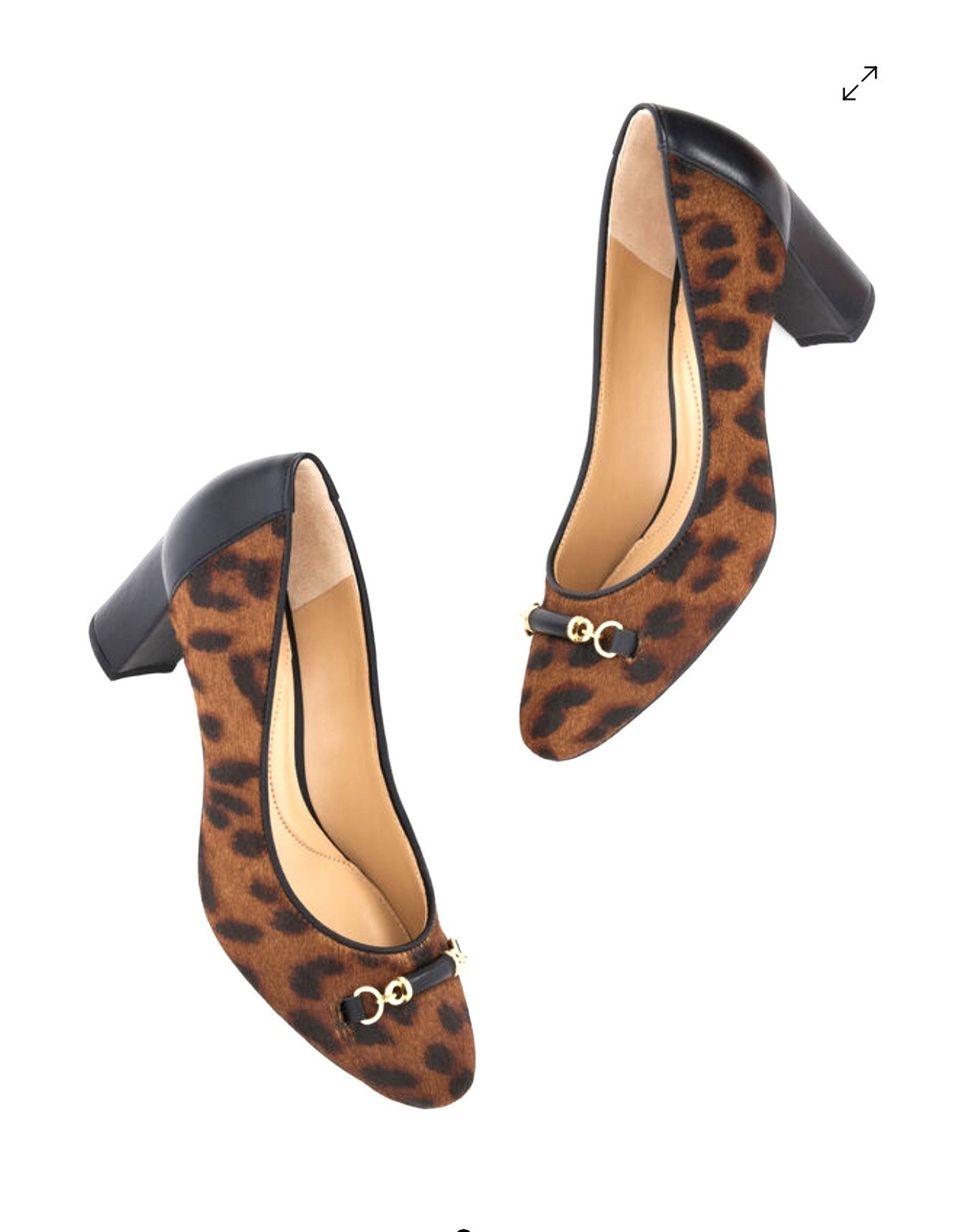 Talbots Ellery Bit Block Heel Pumps Leopard Calf Hair Finish Size 11M Brand New