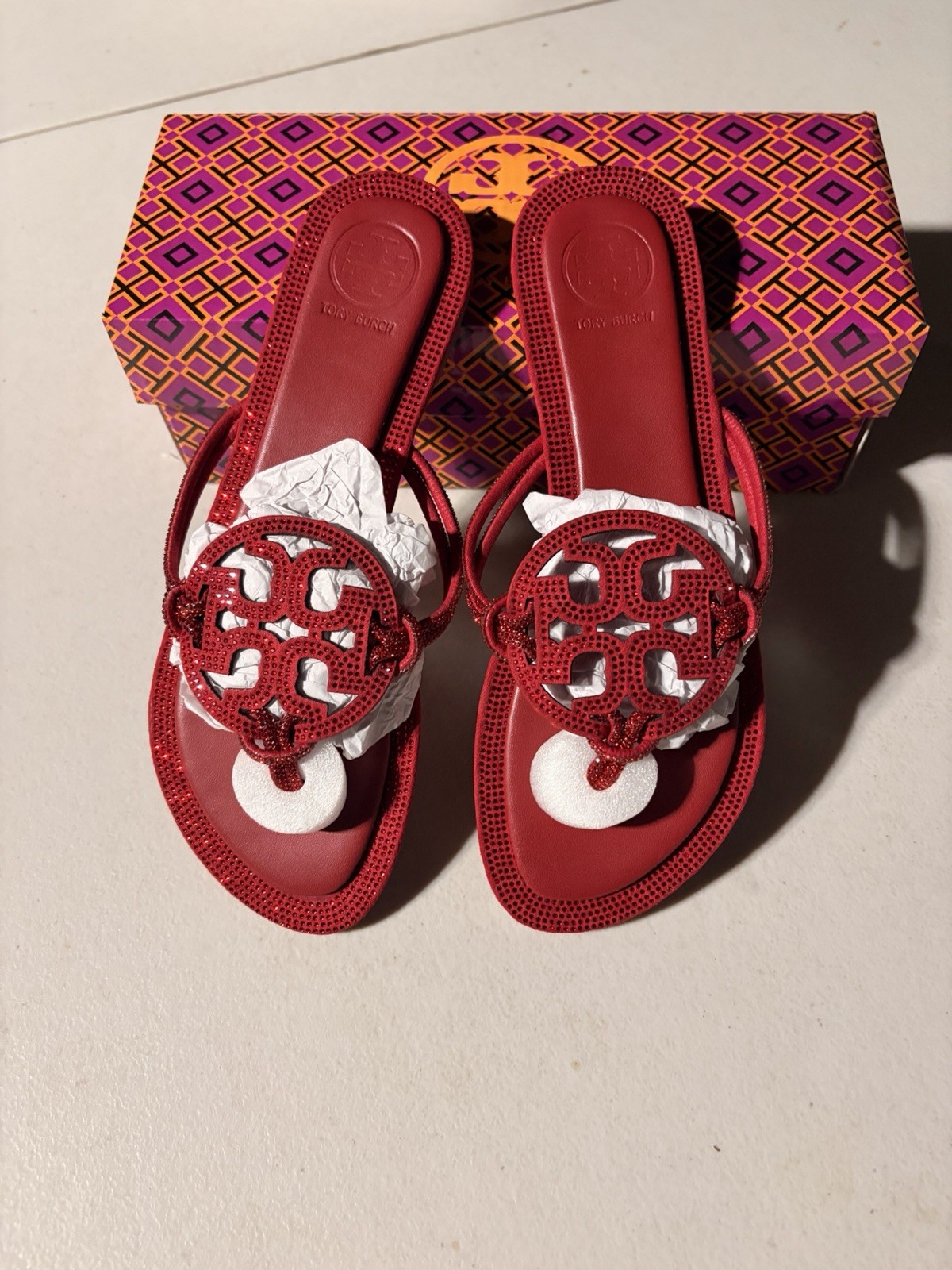 Tory Burch Ruby Knotted Pavé sandals