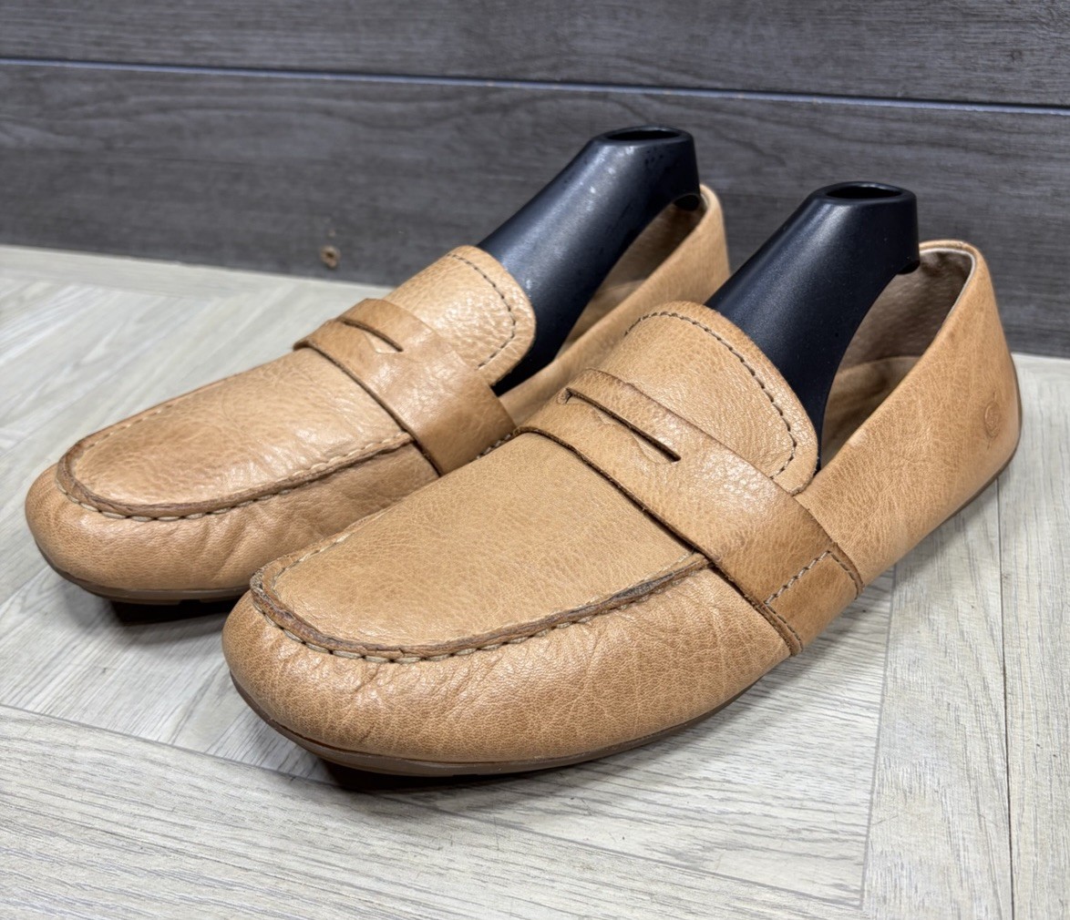 Born Melinda Leather Penny Loafers Womens 7.5M Tan Comfort Casual Preppy Soft