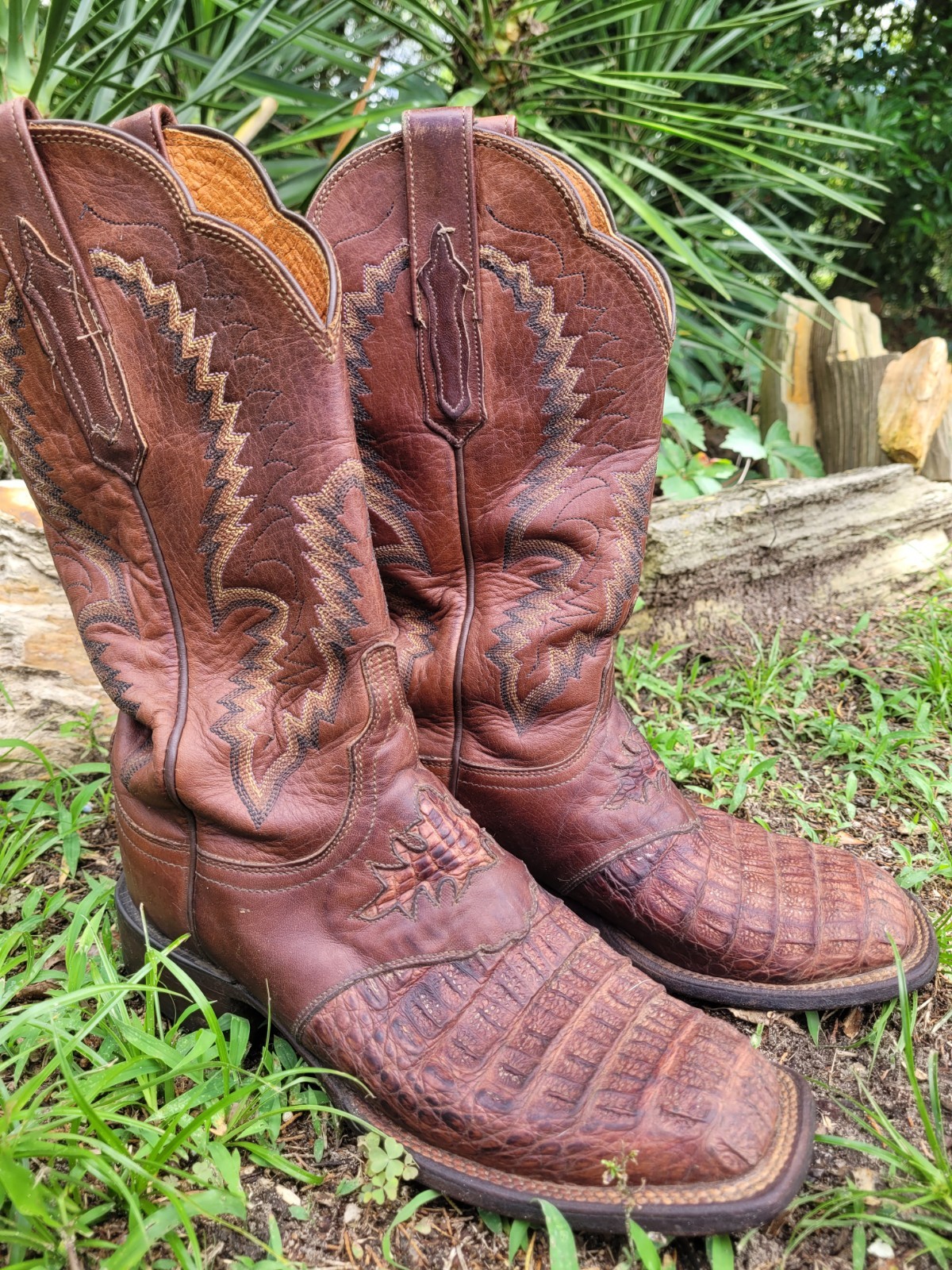 Lucchese Classics Caiman Boots 7.5 B Women’s Square Toe Handmade USA