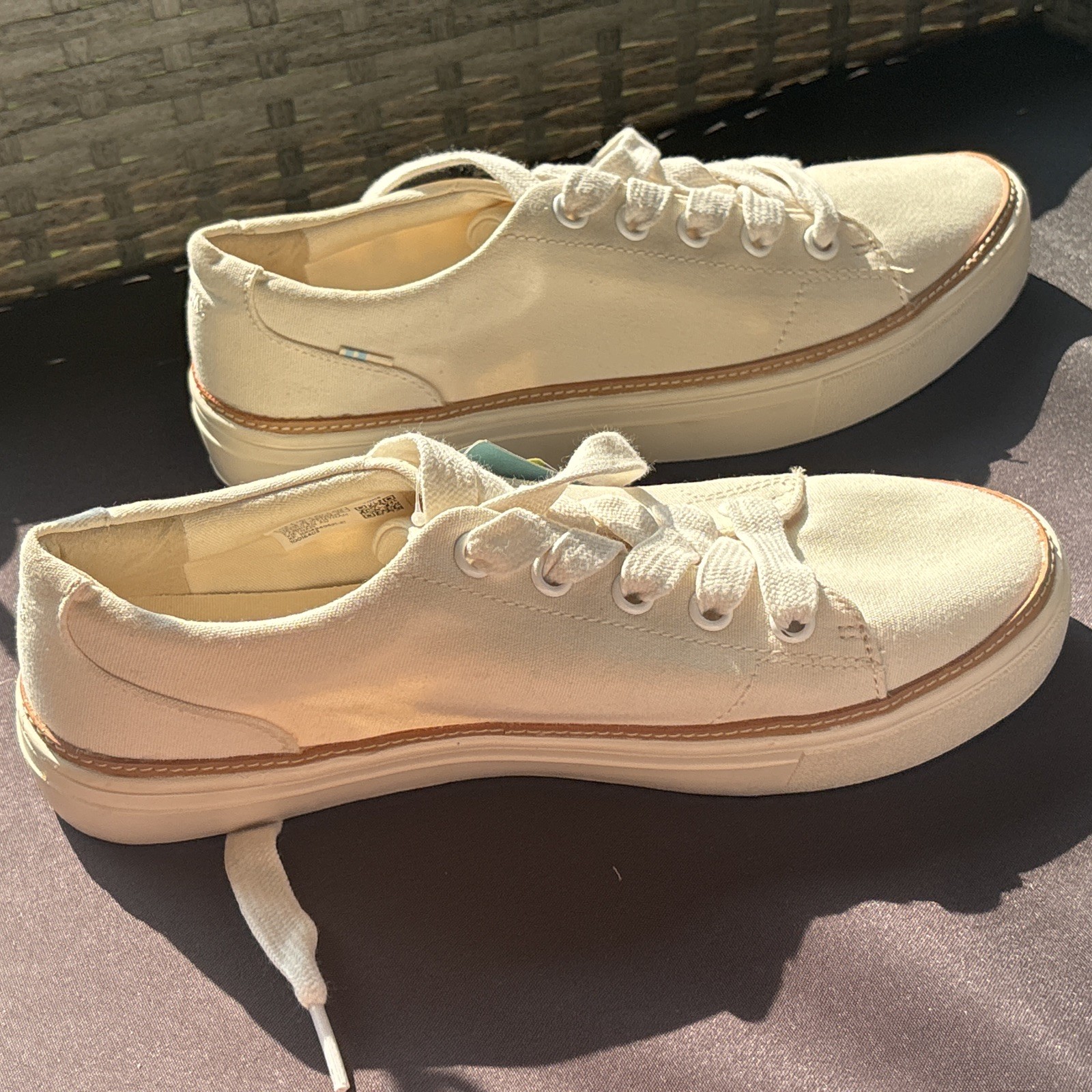 NWT TOMS Women Alex Birch Canvas Tennis Shoes Size 8