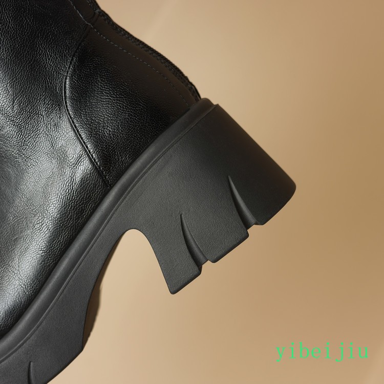 Womens Knee High Long Boots Lady Round Toe Shoes Vintage Fall Winter Chunky Heel
