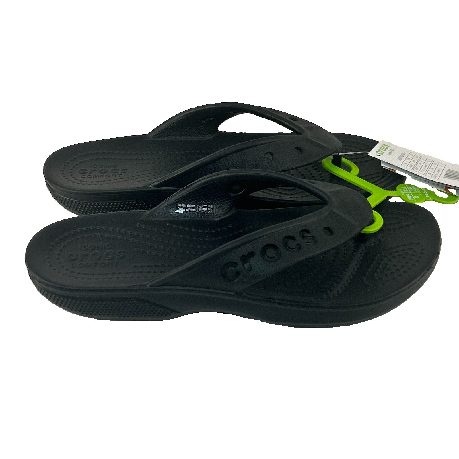 Crocs Baya II Flip Flops Sandal Unisex Black US Womens Size 7 Men 5 NEW
