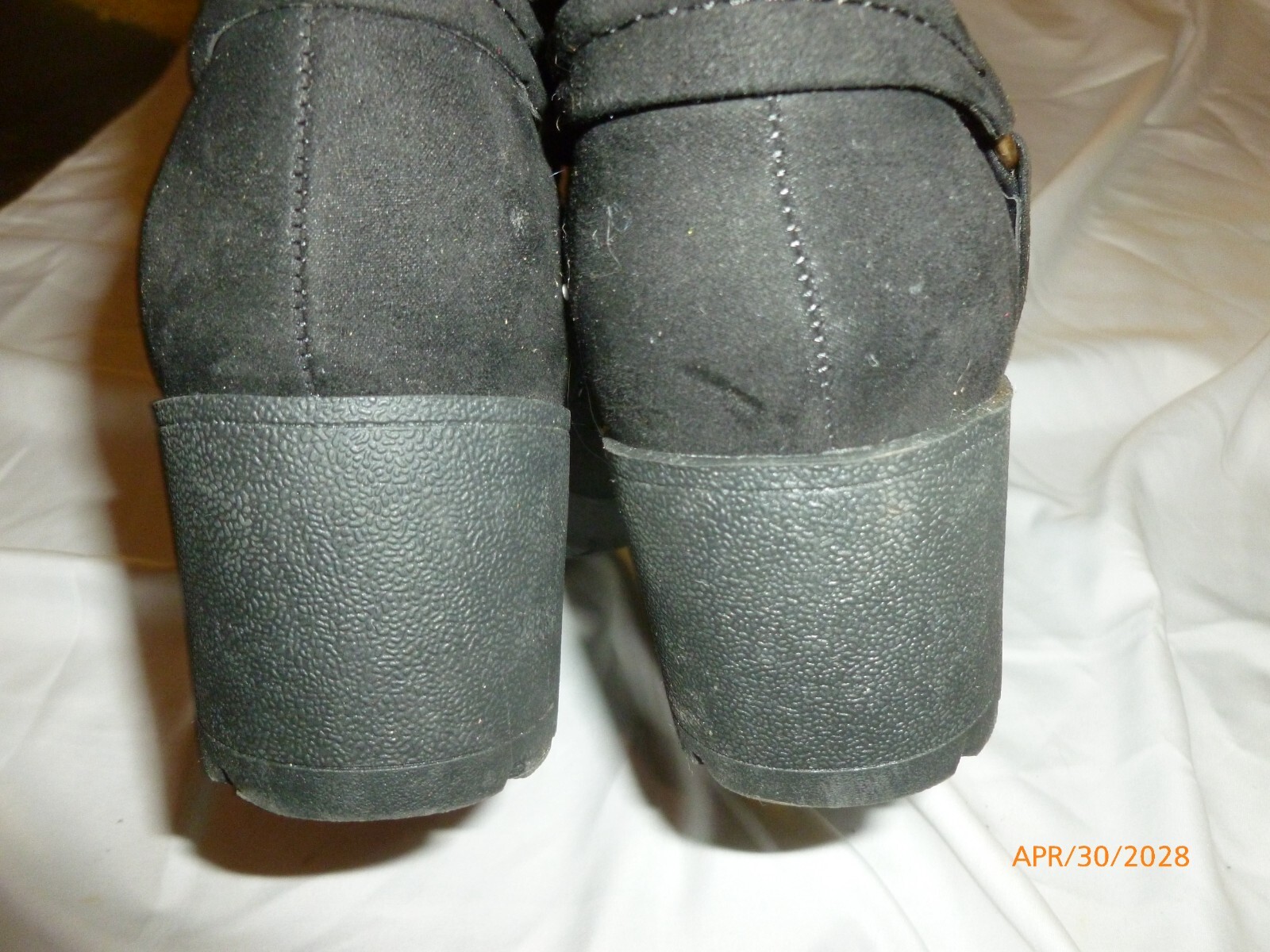 Dr. Scholl’s Women Zip Ankle Boots Black Leather Harness sz 40 US 10 M