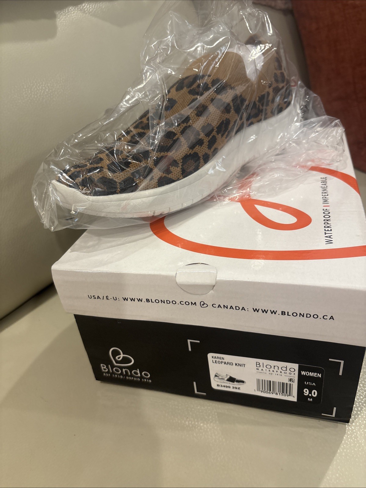 Blondo Womens Karen Leopard Knit Shoes Sneakers 9 Medium (B,M) B3490 29Z