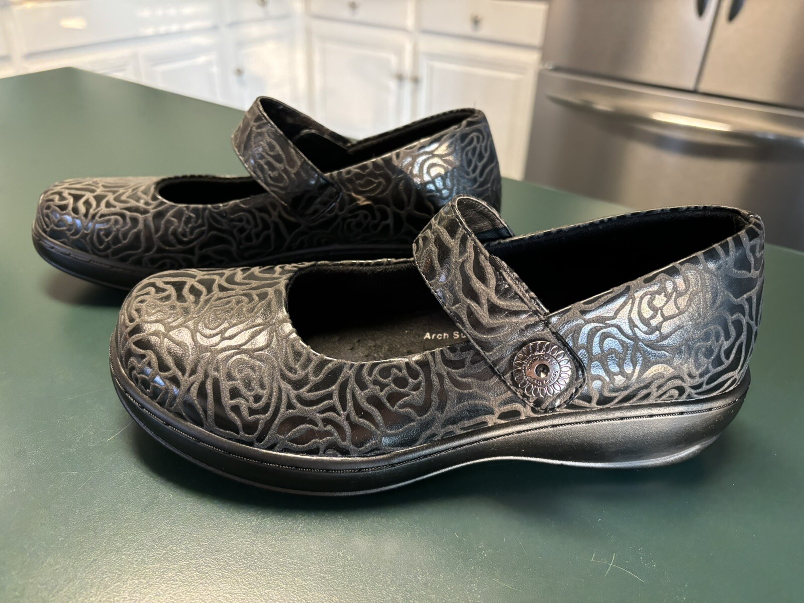 Spring Step Professional Mary Jane Shoes Size 8 Black Slip Resistant Antifungal