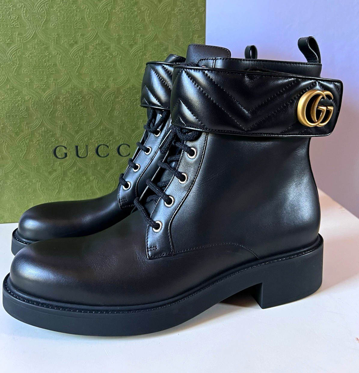 Gucci GG Marmont Quilted Leather Boot – Size 12