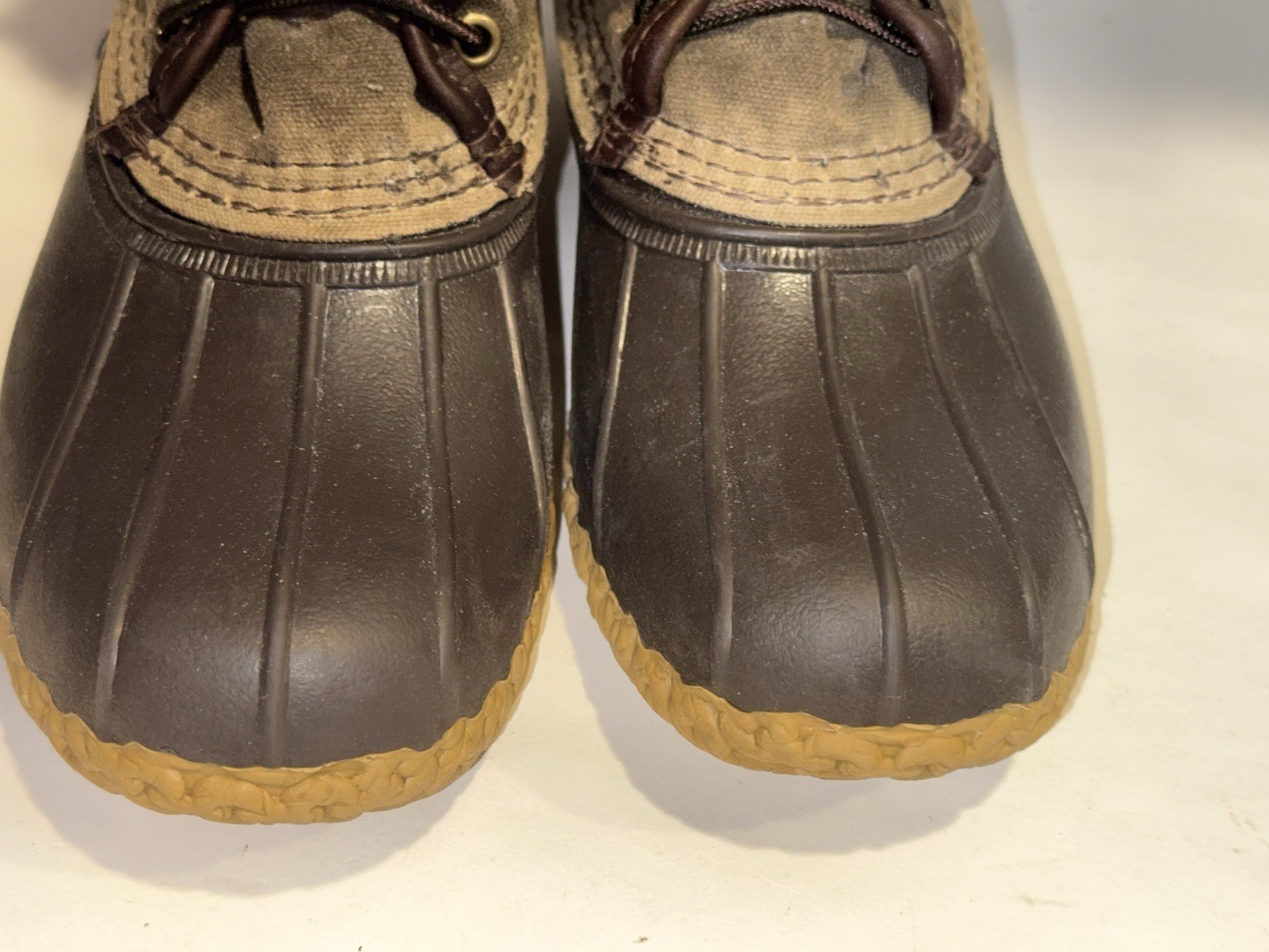 LL Bean Waxed Canvas Duck Boots Women’s 8 Maine Hunting USA Lace Up Waterproof