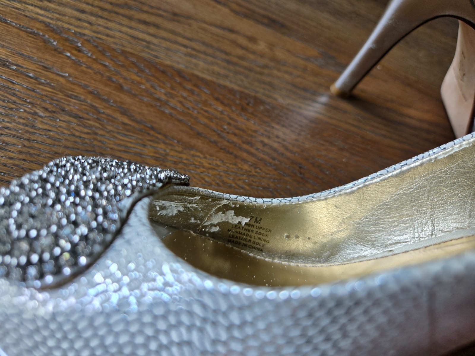 Antonio Melani Silver Sierra Sling Back Jeweled 4″ Heels – 7M