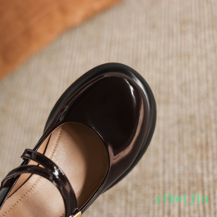 Womens Big Round Toe Mary Jane Mid Chunky Heel Dress Formal Shoes Spring Autumn