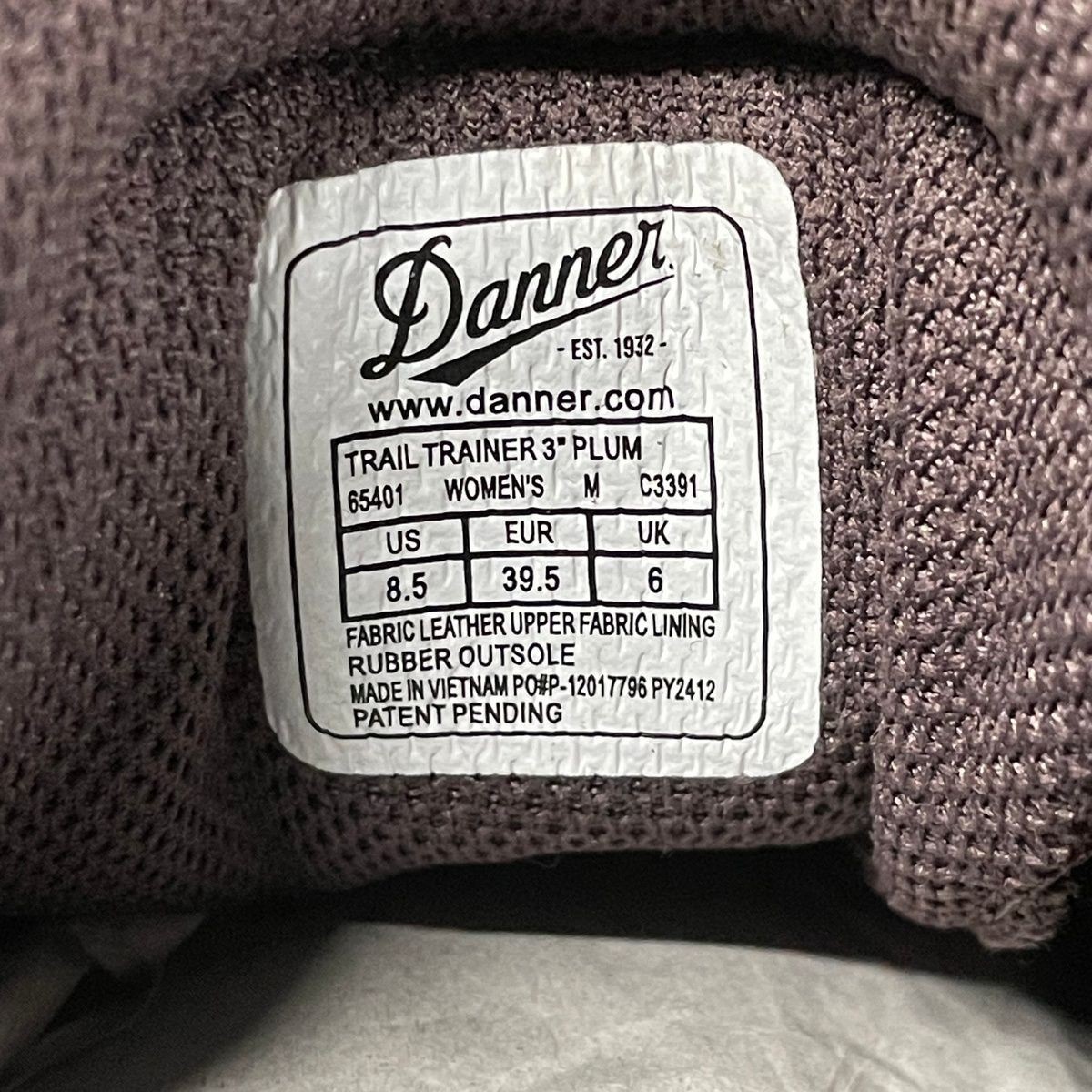 DANNER Trail Trainer Hiking Shoes Women’s Size 8.5 M Plum 65401