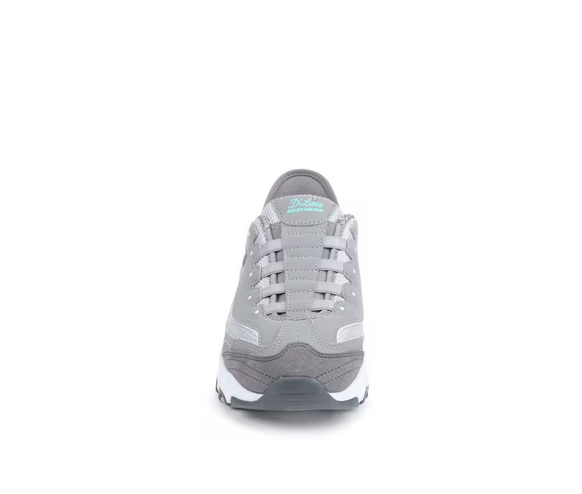 Skechers Womens Shoes Slip Ins Gray Pink Slip On Wide Fit D’lites Comfort 150238