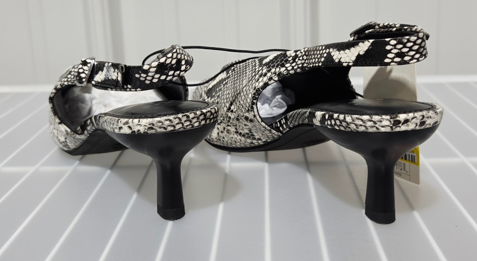 A New Day Samantha Snake Skin Print Faux Leather Slingback Heels — Women’s 7.5