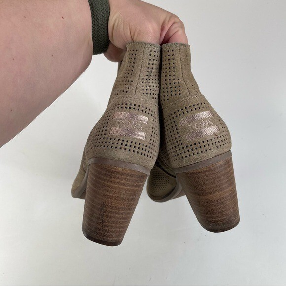 Toms Womens Majorca Peep Toe Ankle Booties Size 7