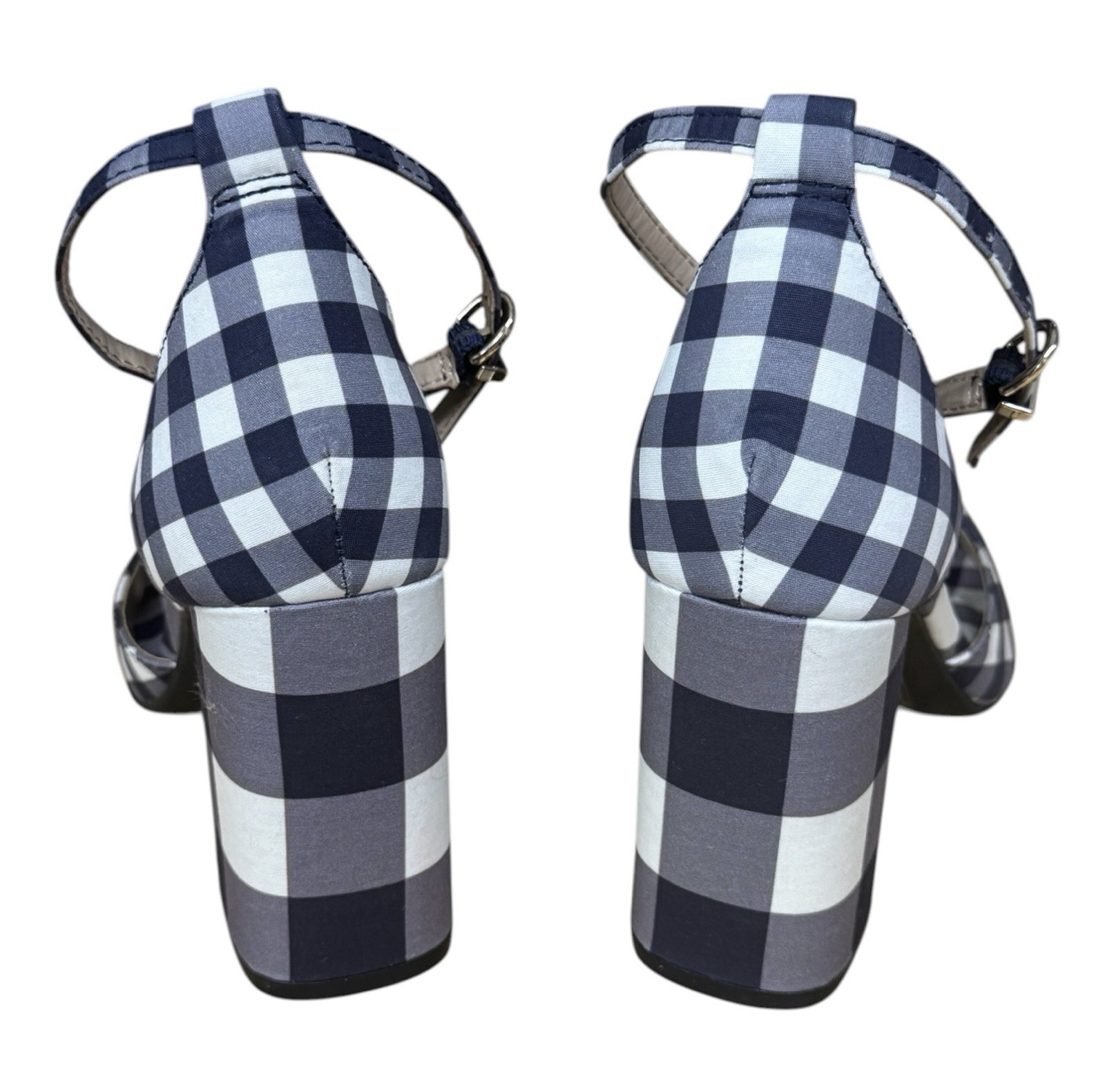 DRAPER JAMES RSVP Bianca Navy Gingham Ankle Strap Women’s Shoes Heels Size US 6