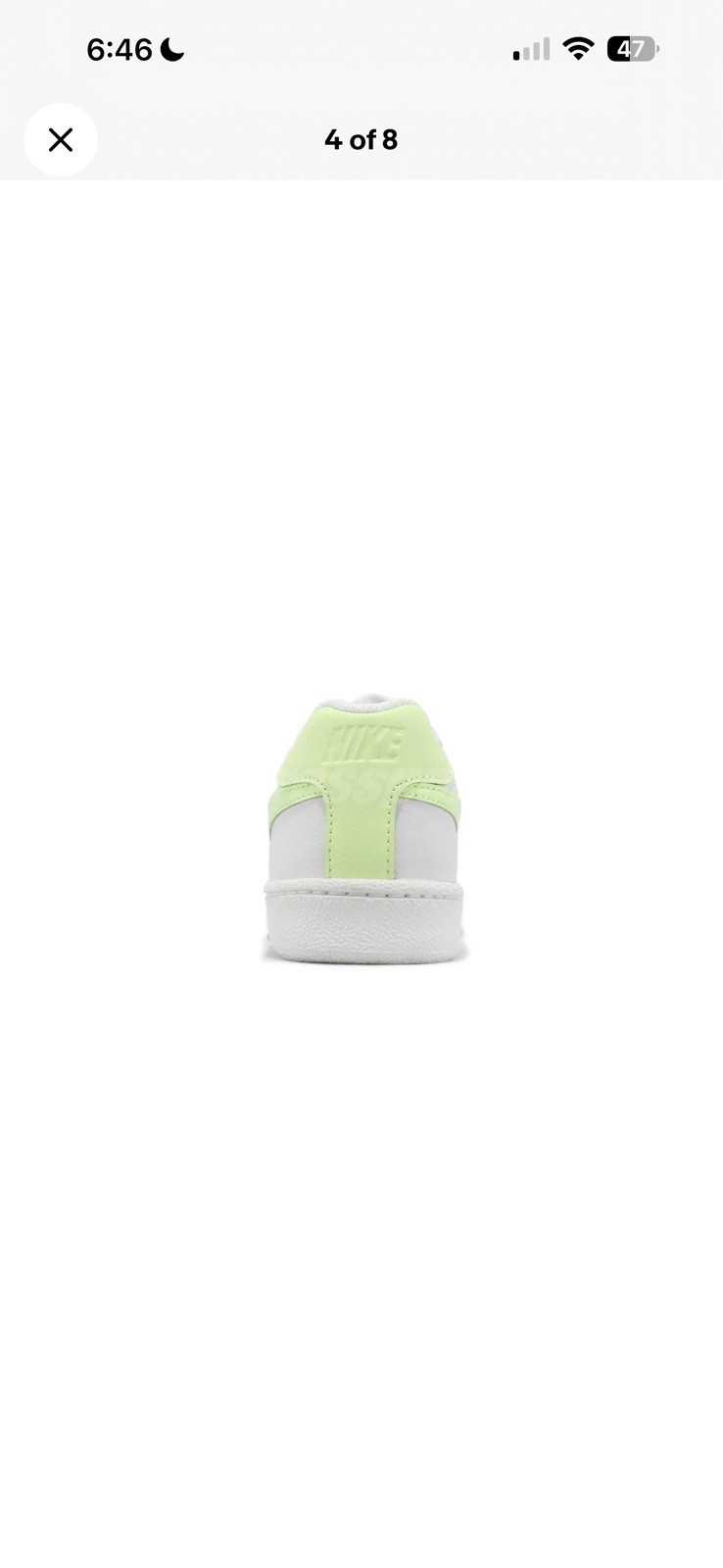 Nike Court Royale Women LifeStyle Casual Shoes White Barely Volt size 8.5