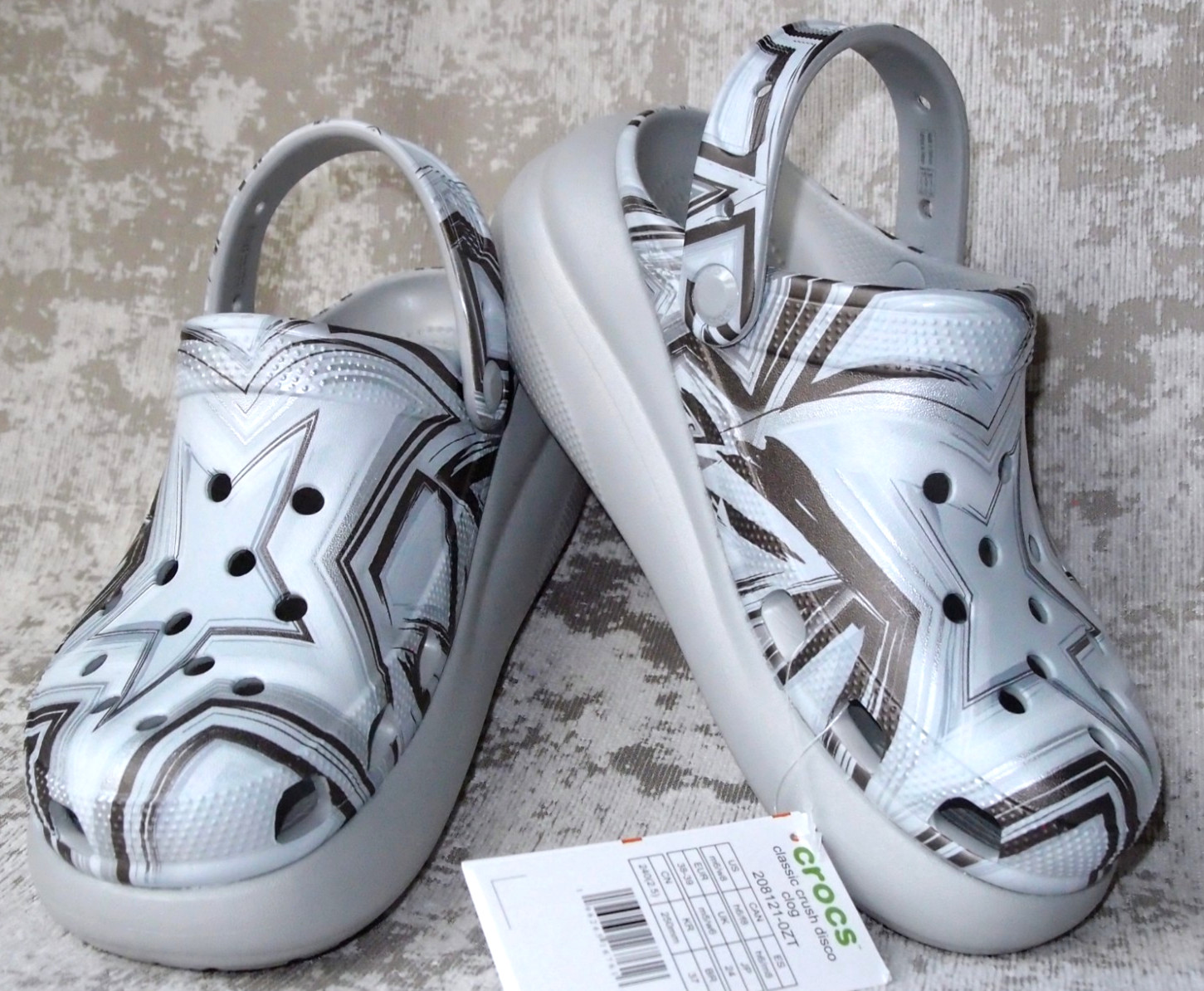 Crocs LiteRide Crocs Classic Crush Disco Clog ❤️MULTI SHIMMER❤️NWT SIZE 8❤️