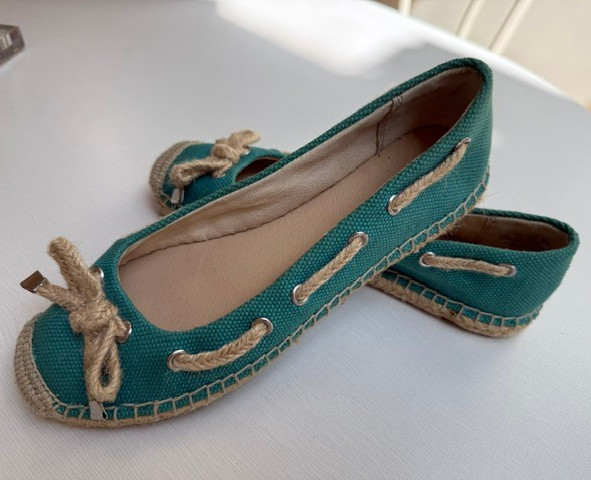 FRANCO SARTO Wells2 Women’s Turquoise Fabric Espadrilles Slip On Flats 6.5