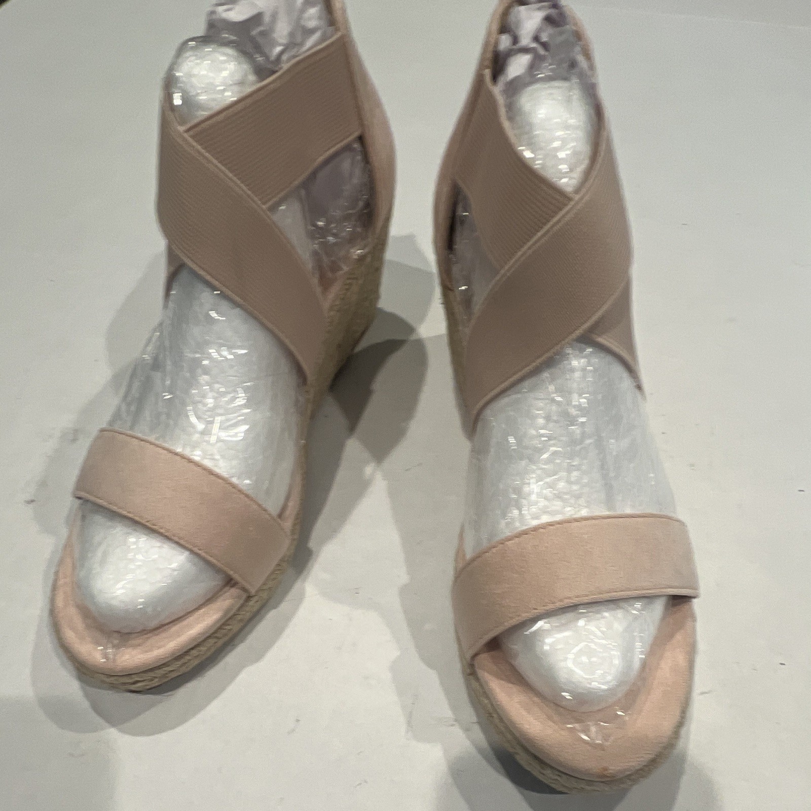 Women’s Size 9 With A 2 1/2 Inch Wedge Heel. Color Is Pink/Beige