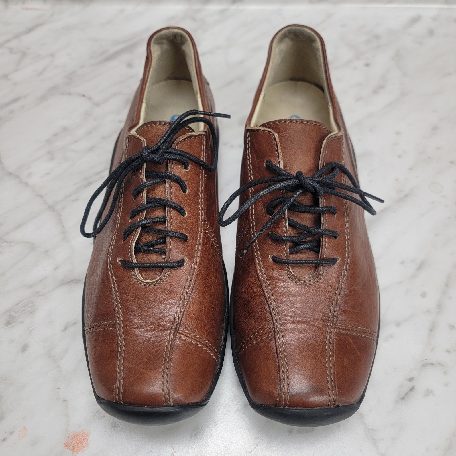 Wolky Shoes Womens Size 38 US 7 Casual Walking Sneakers Brown Leather Lace Up
