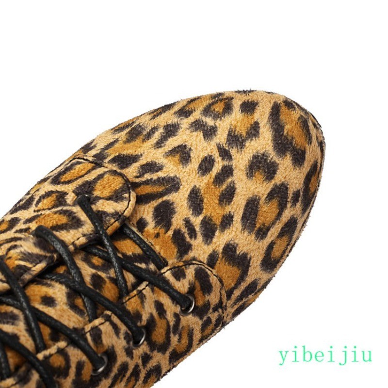 Womens Super High Heel Ankle Boots Leopard Platform Performance Shoes Nightclub