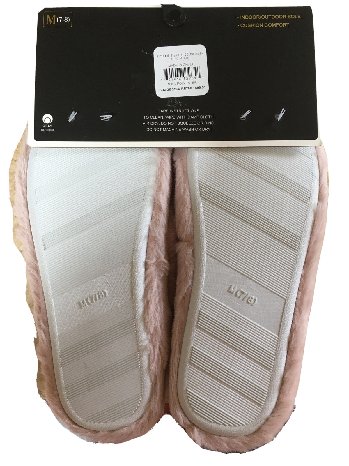 Charles Albert Faux Fur Criss-Cross Slippers with Back Strap; 7-8(M) 9-10(L) $95