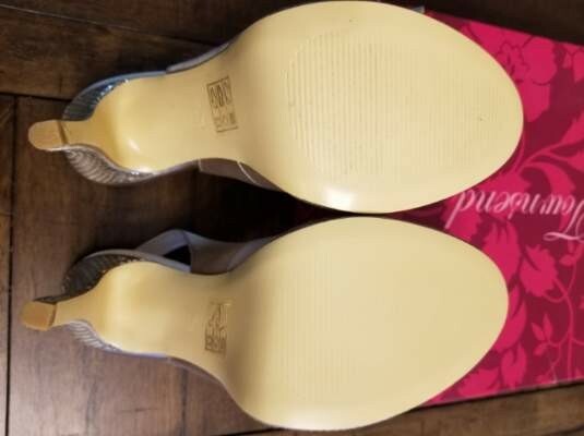 Lulu Townsend Ballari Champagne 5″Heels with 3/4 Platform Size 8 NEW