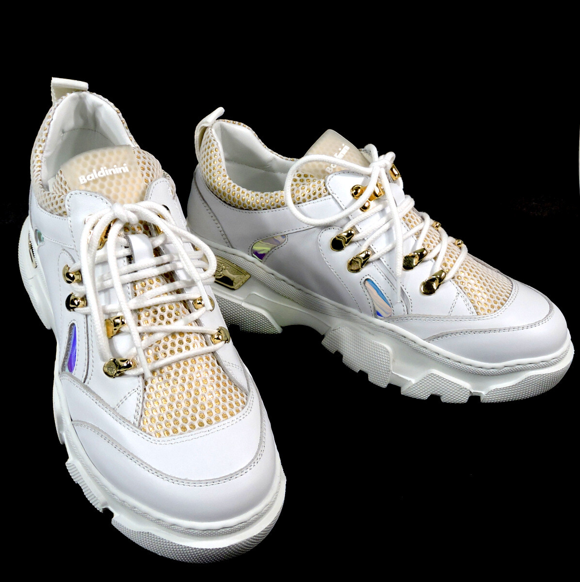 BALDININI 🇮🇹 WOMEN’S WHITE LEATHER COMFORT FASHION SNEAKERS