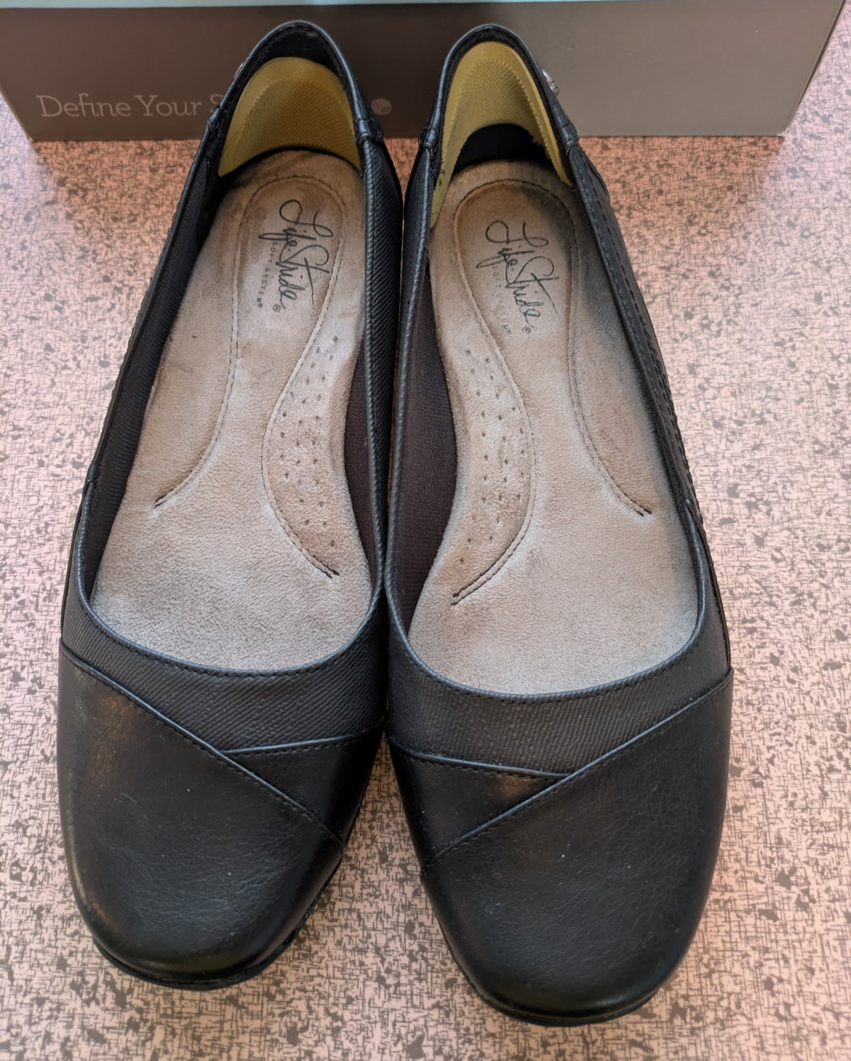 LifeStride Women’s Dig Ballet Flat, Devine Black Kylie/Rattle Size 9 M NICE COND
