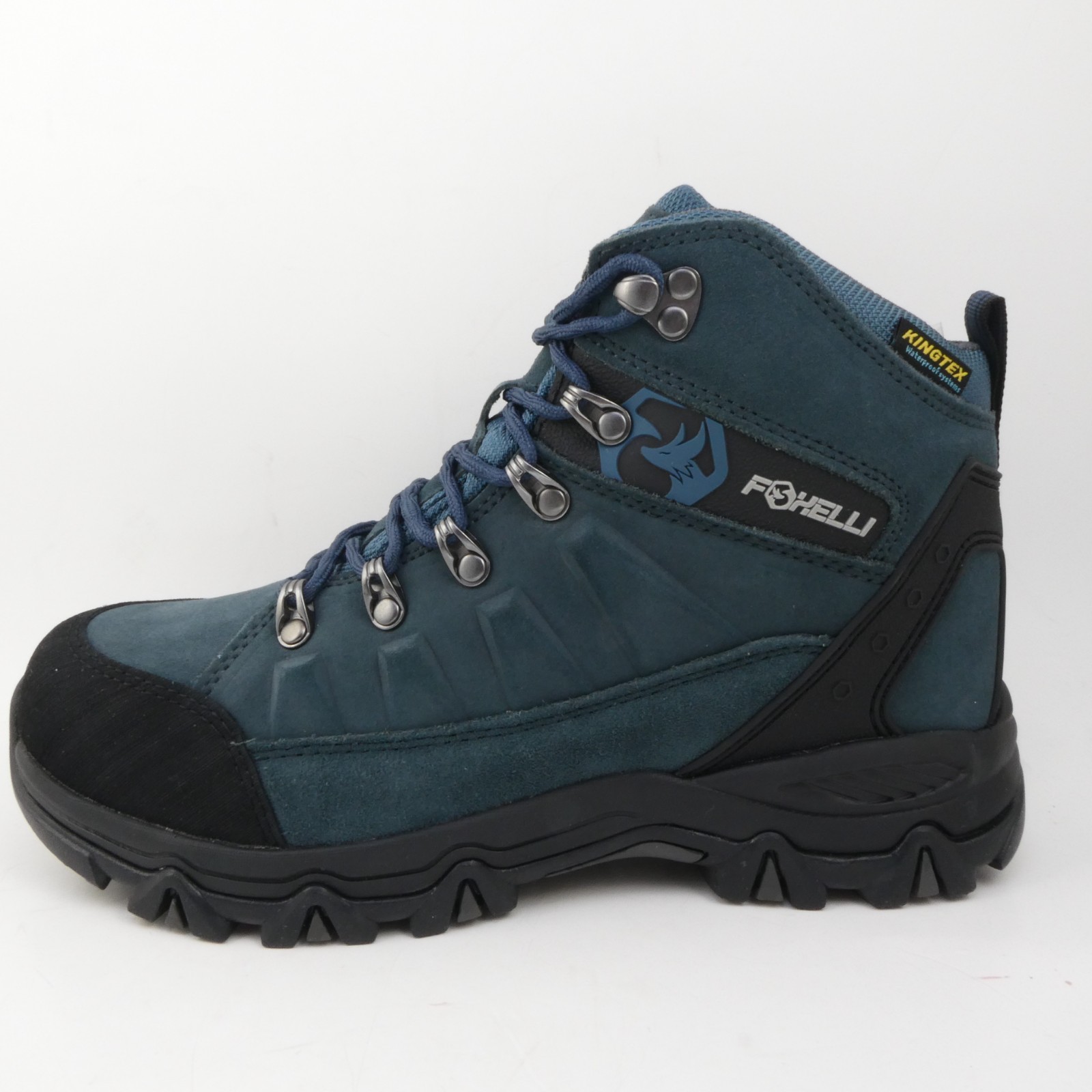 Foxelli Women’s US 8.5 Hiking Boots – Waterproof Breathable Suede Leather Blue