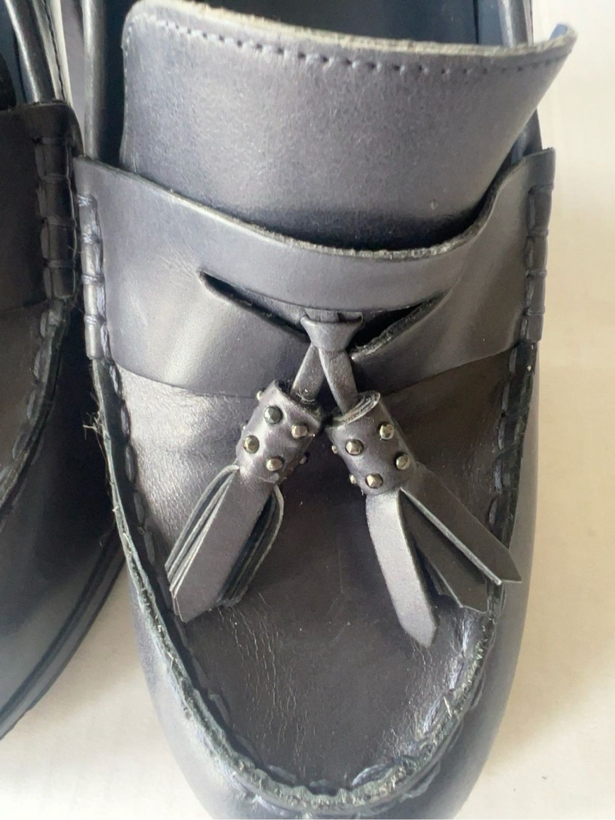 Vince Camuto Women’s Black Leather Tassel Loafers