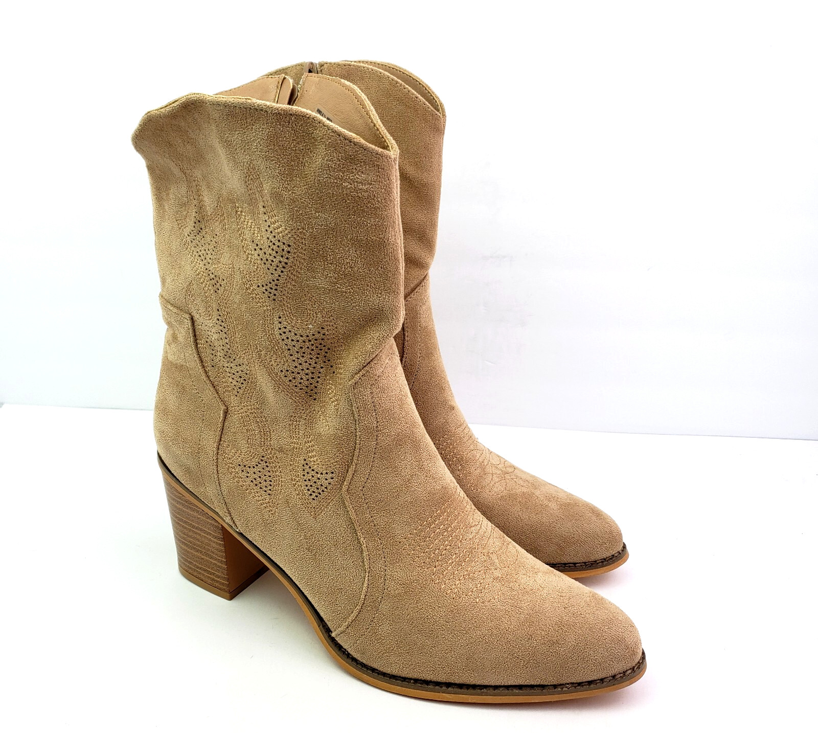 Olivia & Kate New York Bonita Womens Size 9.5 Brown 3.25″ Heeled Western Boots