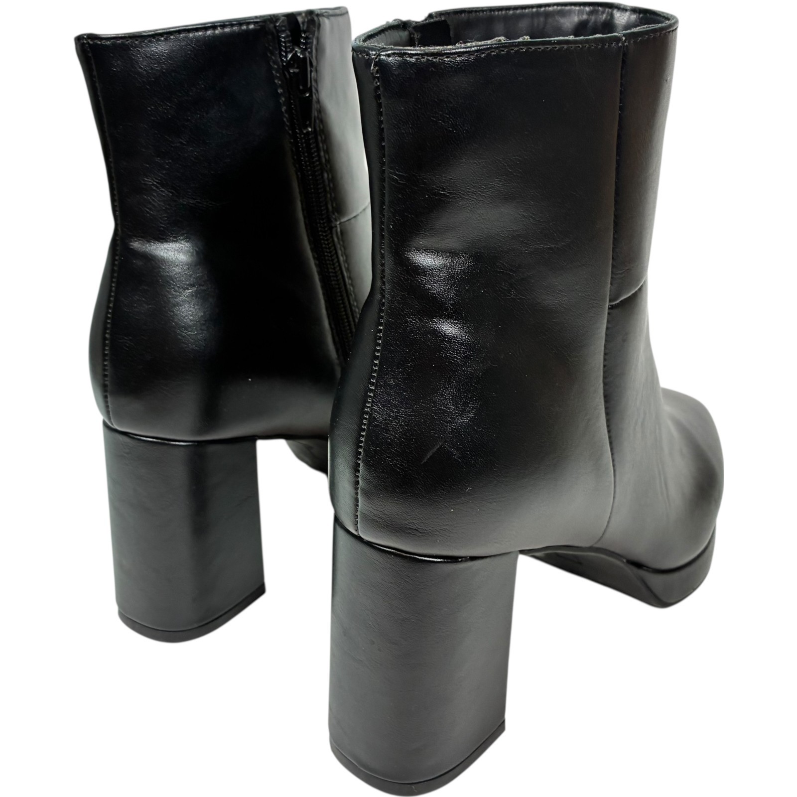 Worthington Gino Women’s Black 3.25in Block Heel Zip-up Bootie Size 9M