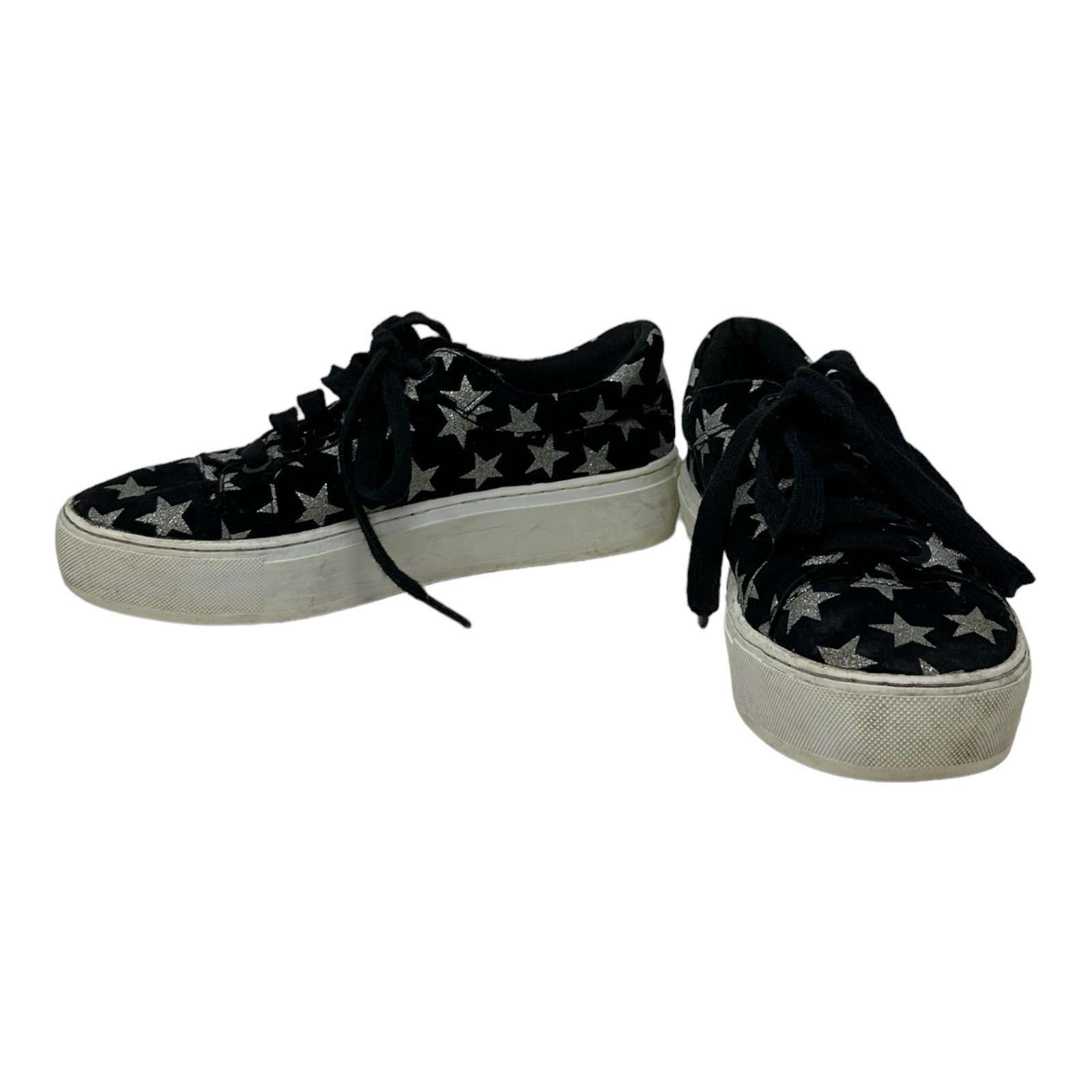Rebecca Minkoff Black NADIA Galaxy Star Sparkling Stars Platform Sneakers 5.5