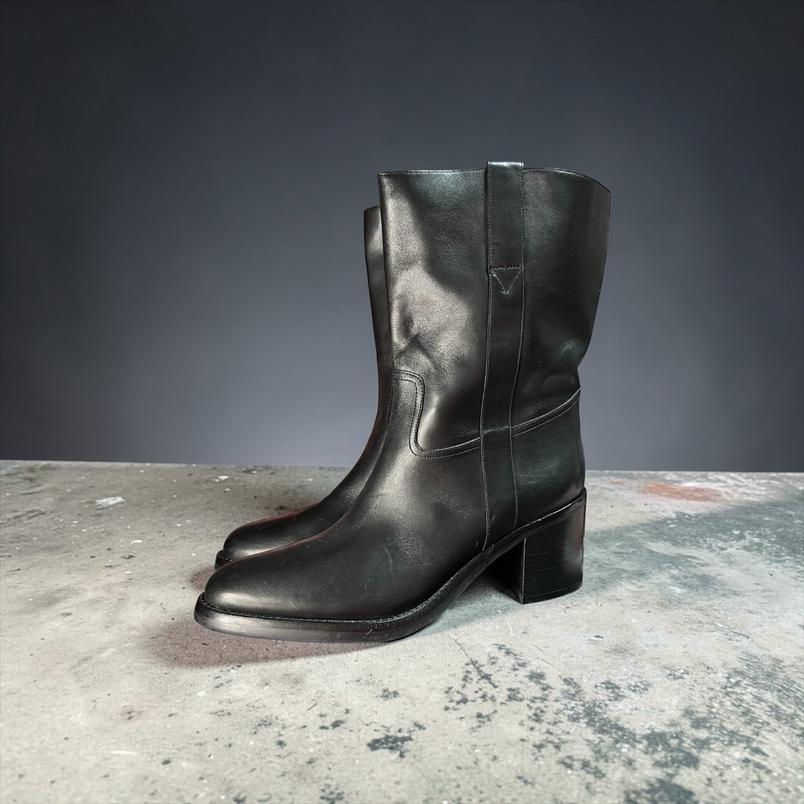 Jeffree Campbell Black Mid Calf Boots Women’s 10 With 3.5in Heel