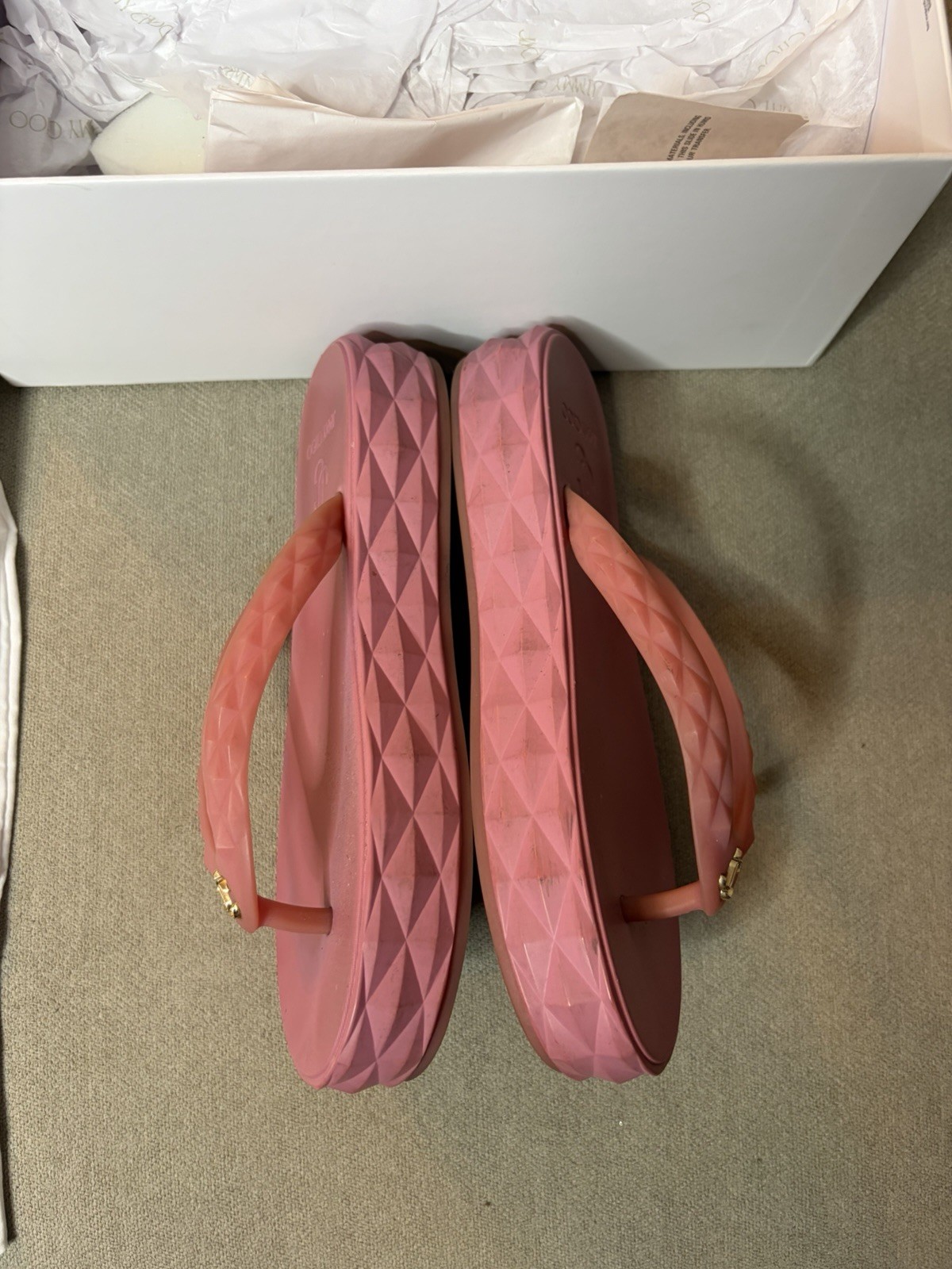 Jimmy Choo Sandals Pink Leather Women 36 With Box